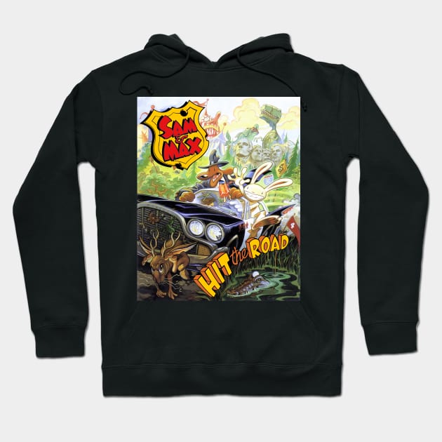 Sam And Max Hit the Road [Text] Hoodie by Zagreba